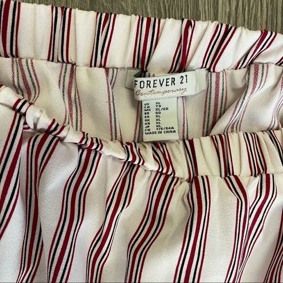 2/$20 F21 Forever 21 Off The Shoulder Striped Romper - Picture 6 of 7